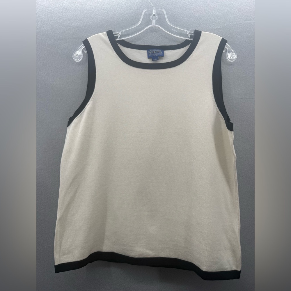 Pendleton Silk Blend Knit Colorblock Tank Size L Classic Minimalist Preppy